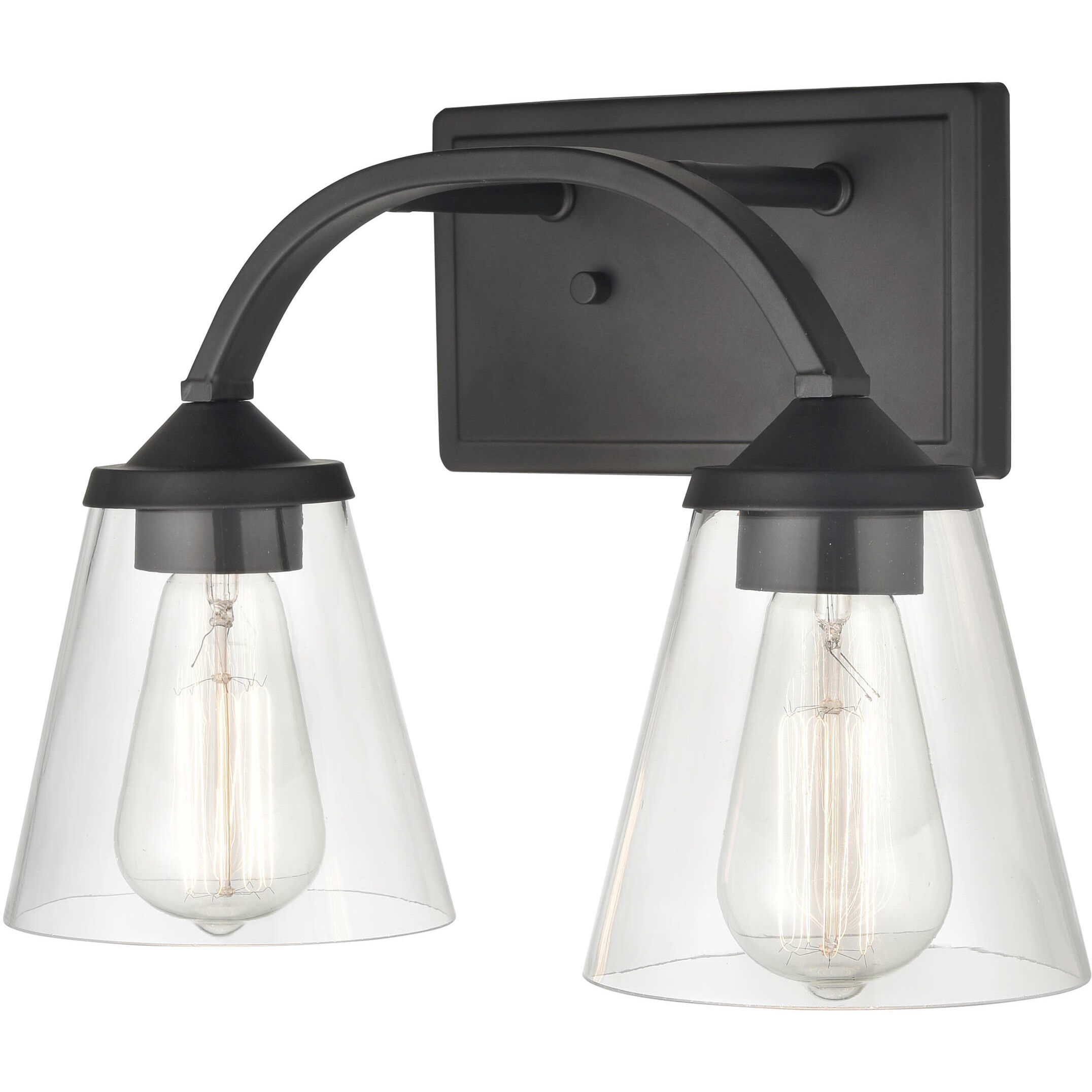 Josleen 2 Light 14 inch Matte Black Bathroom Vanity Light Wall Light